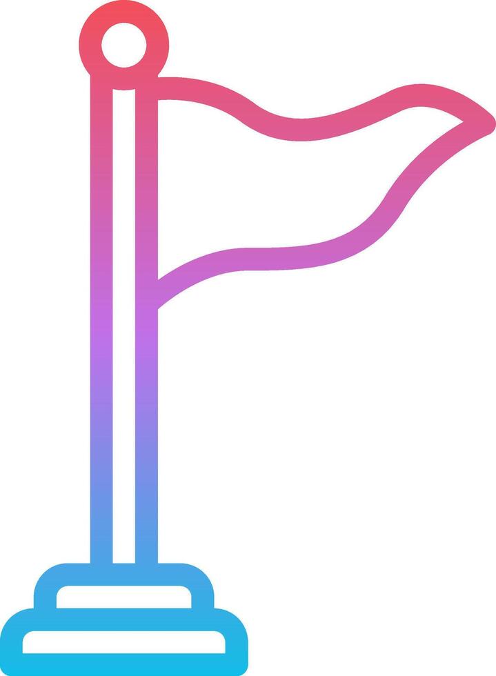 A flag on a pole with a pink and blue outline vector