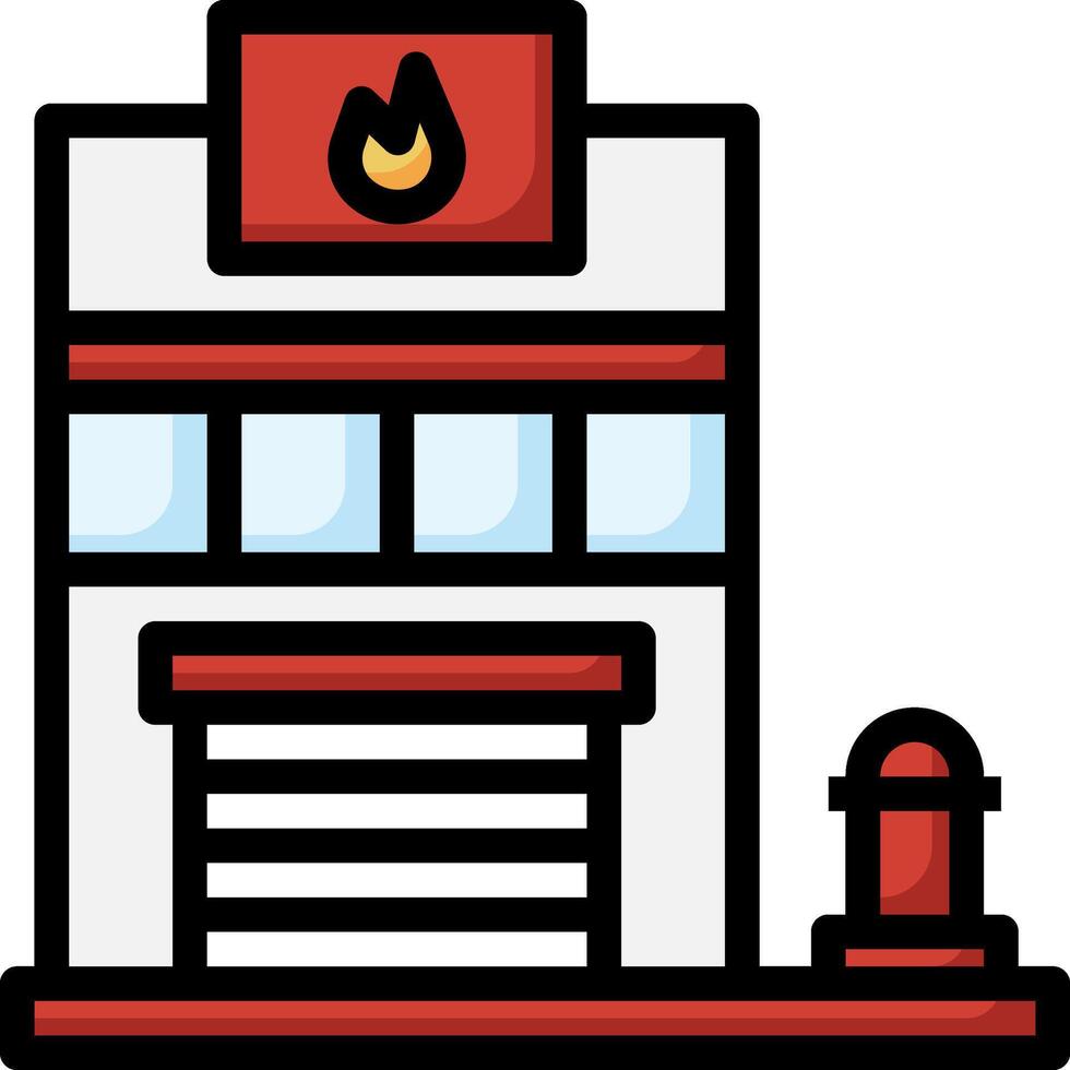 Fire station icon vector