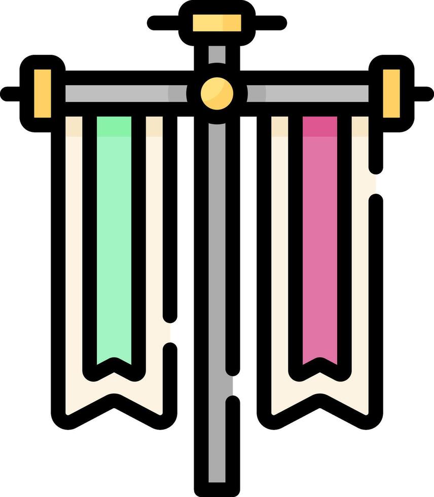 A flag with two flags on it vector