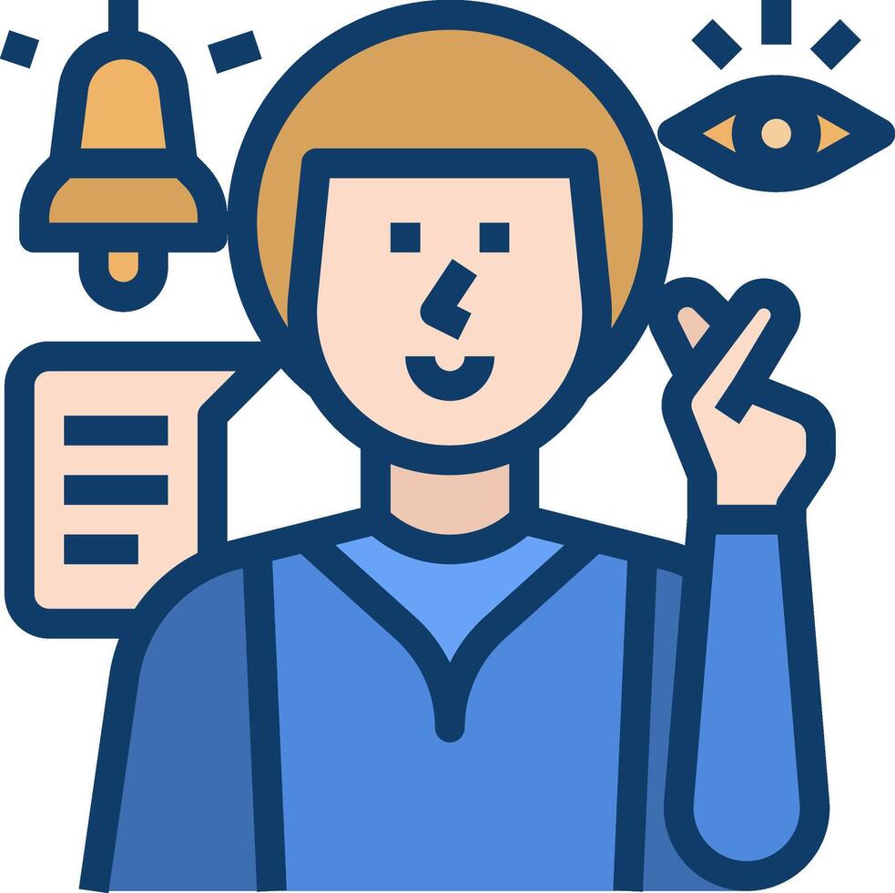 A man with a bell and a phone icon vector
