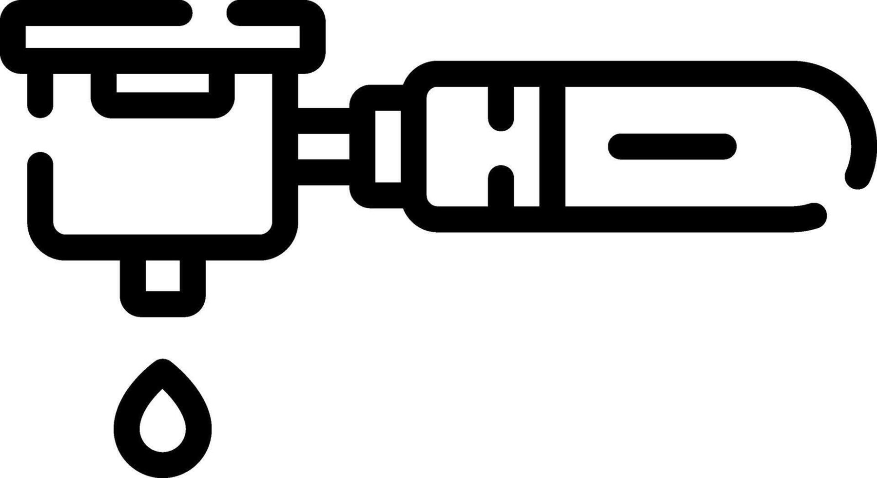A black and white drawing of a water pump vector