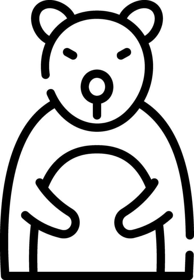 A black and white bear icon on a white background vector