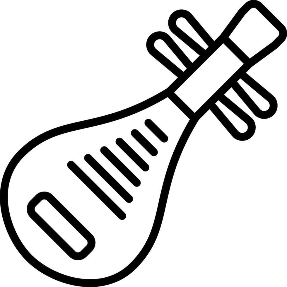 A black and white drawing of a musical instrument vector