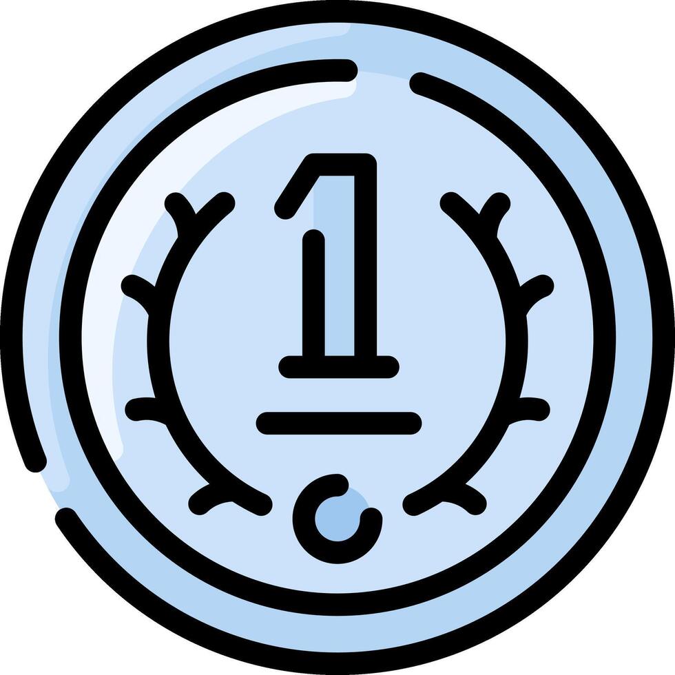 A blue circle with the number one on it vector