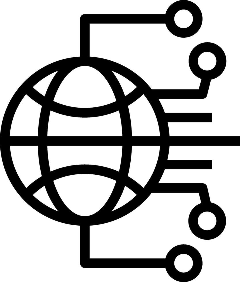 A globe with a network symbol on it vector
