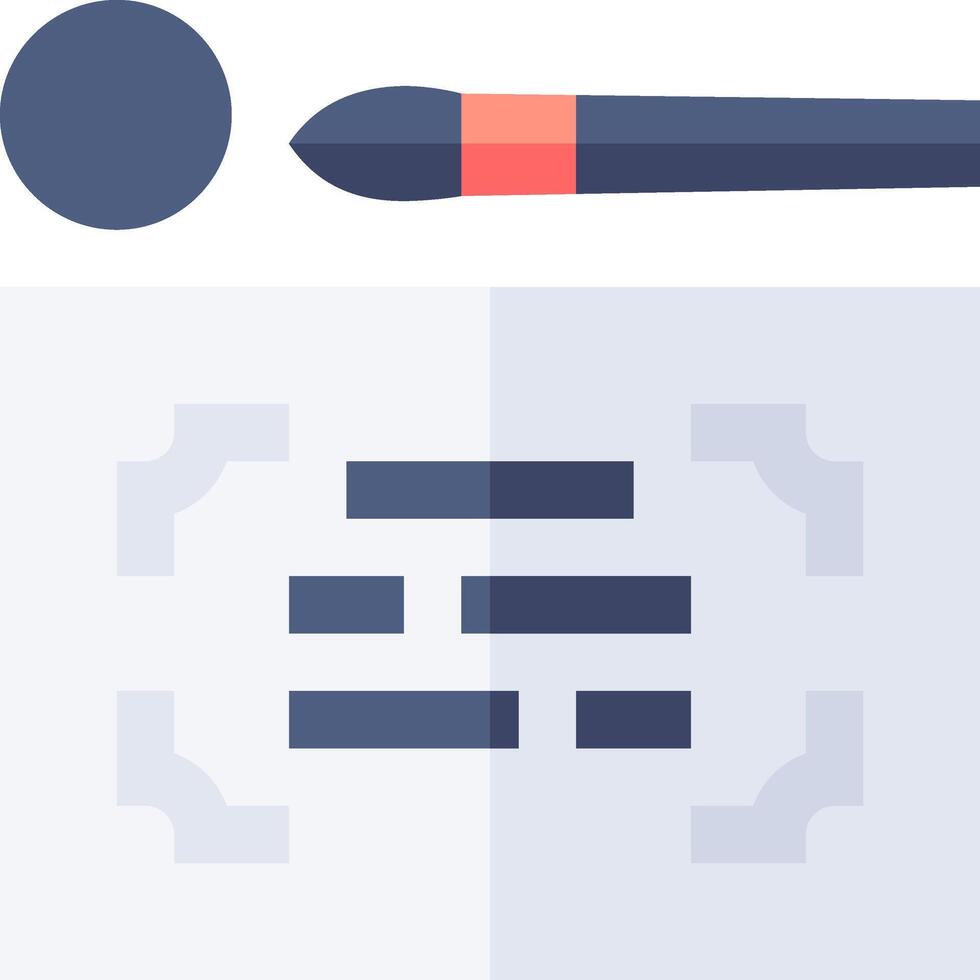 A flat design of a paintbrush and a piece of paper vector
