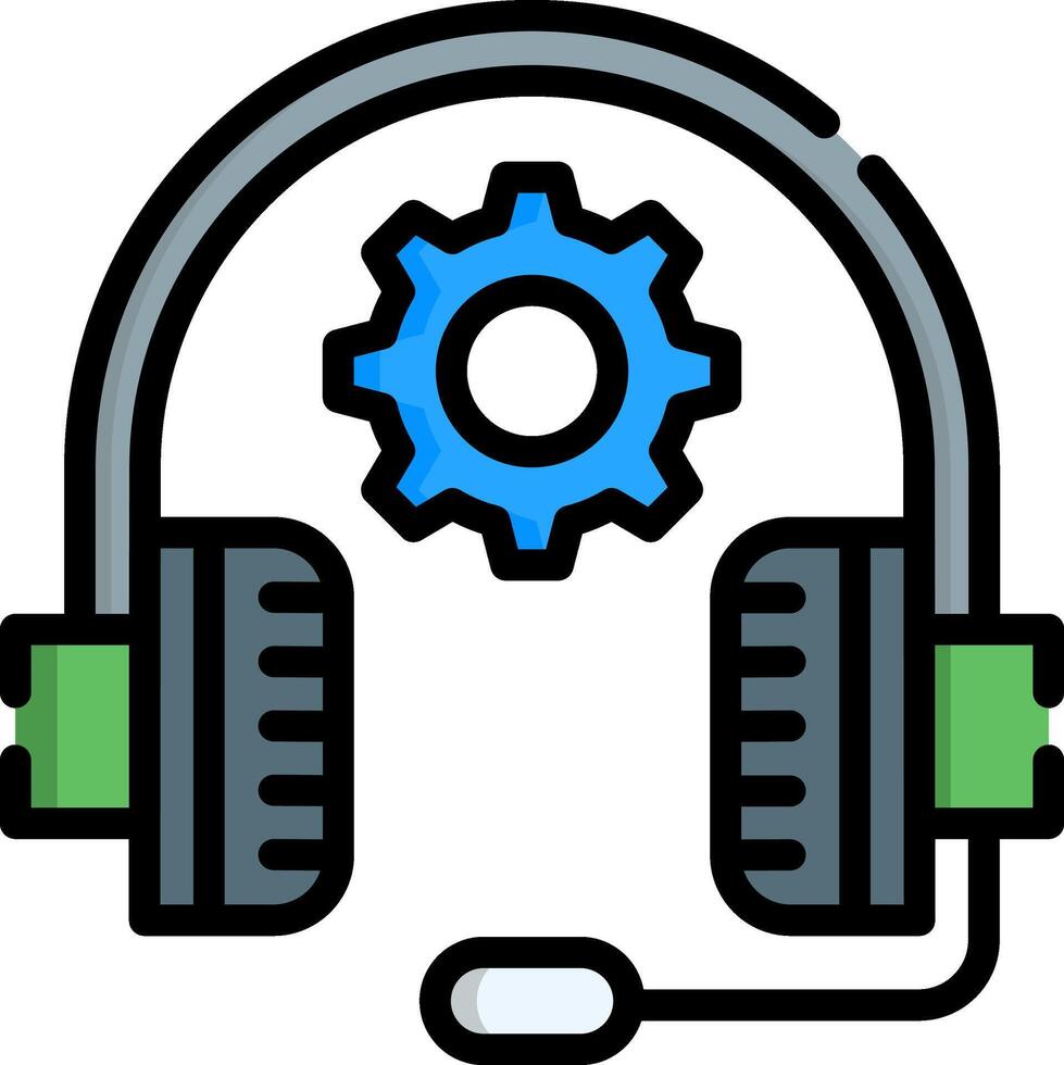 A headset with gears and a microphone vector
