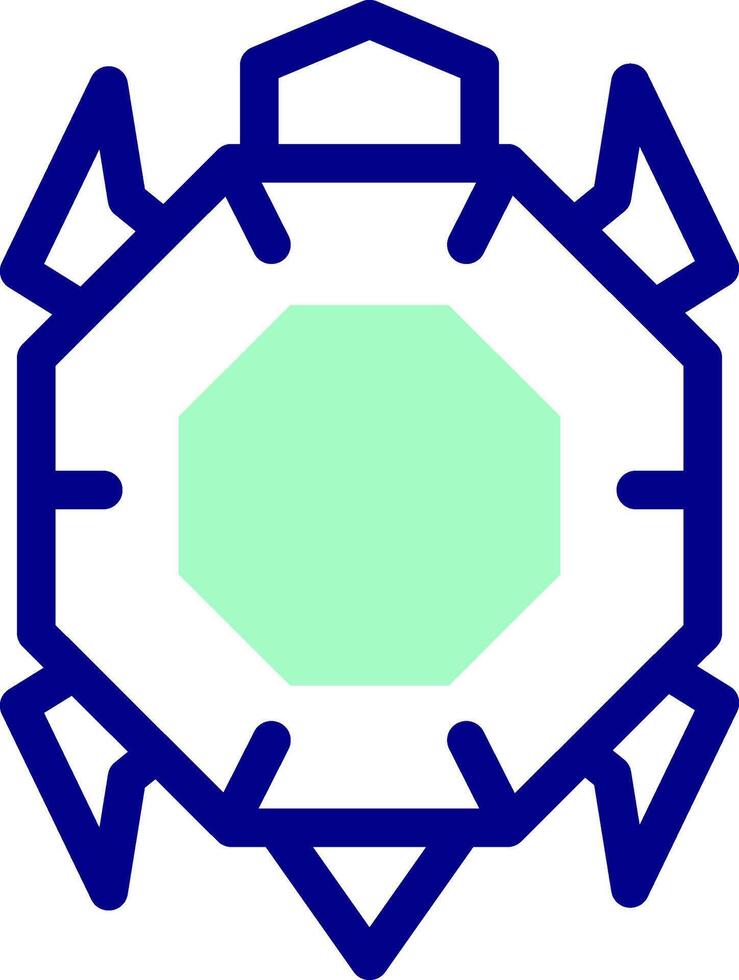 A blue and green geometric shape with a star in the center vector