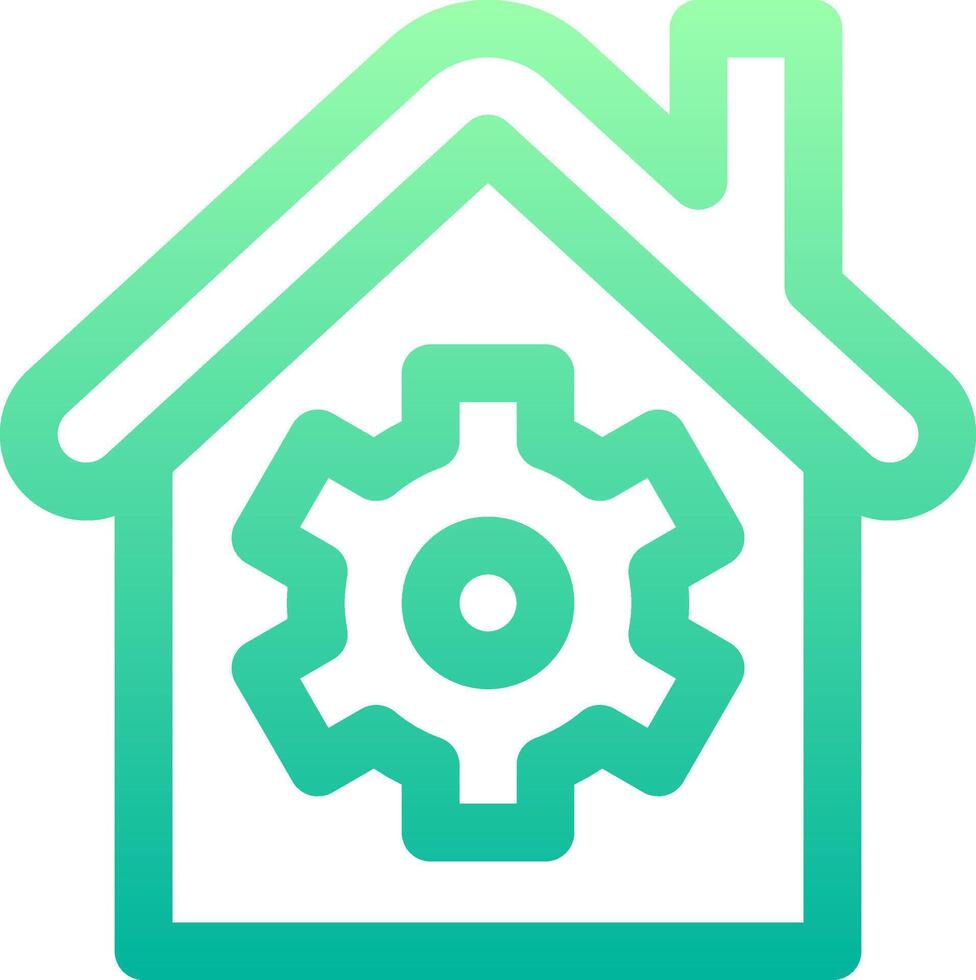 A house with gears inside it vector