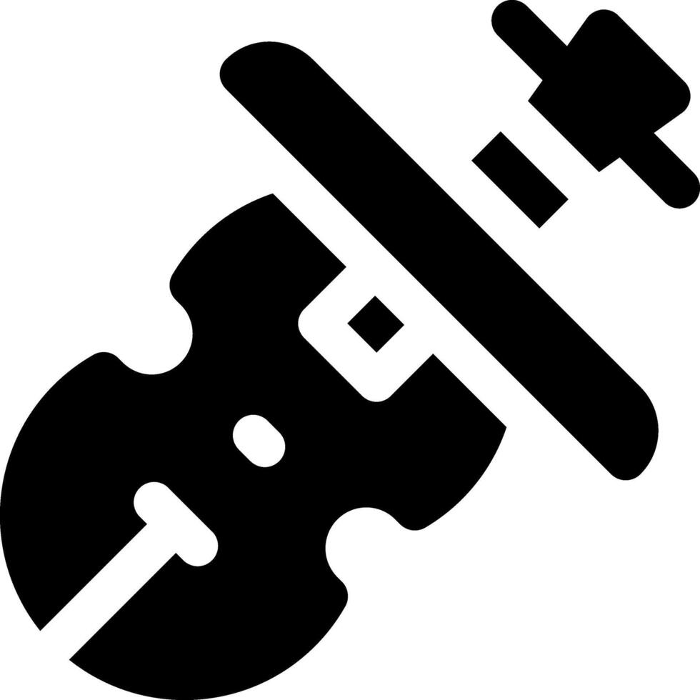 A black and white icon of a violin vector
