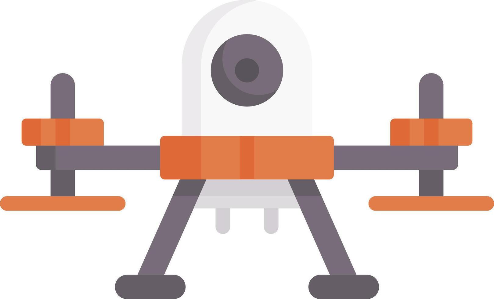 A flat icon of a small drone with a camera vector