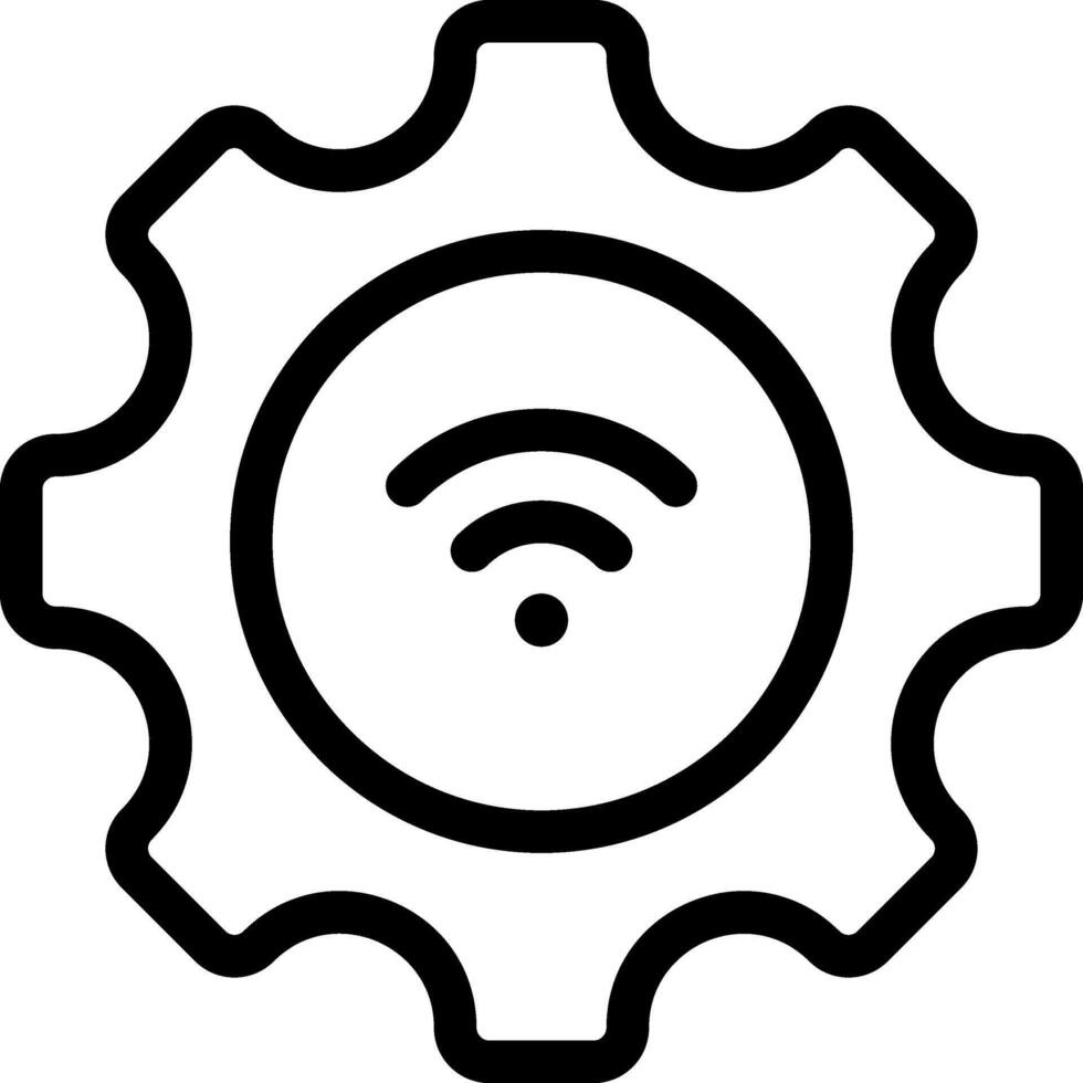 A gearwheel with wifi symbol on it vector