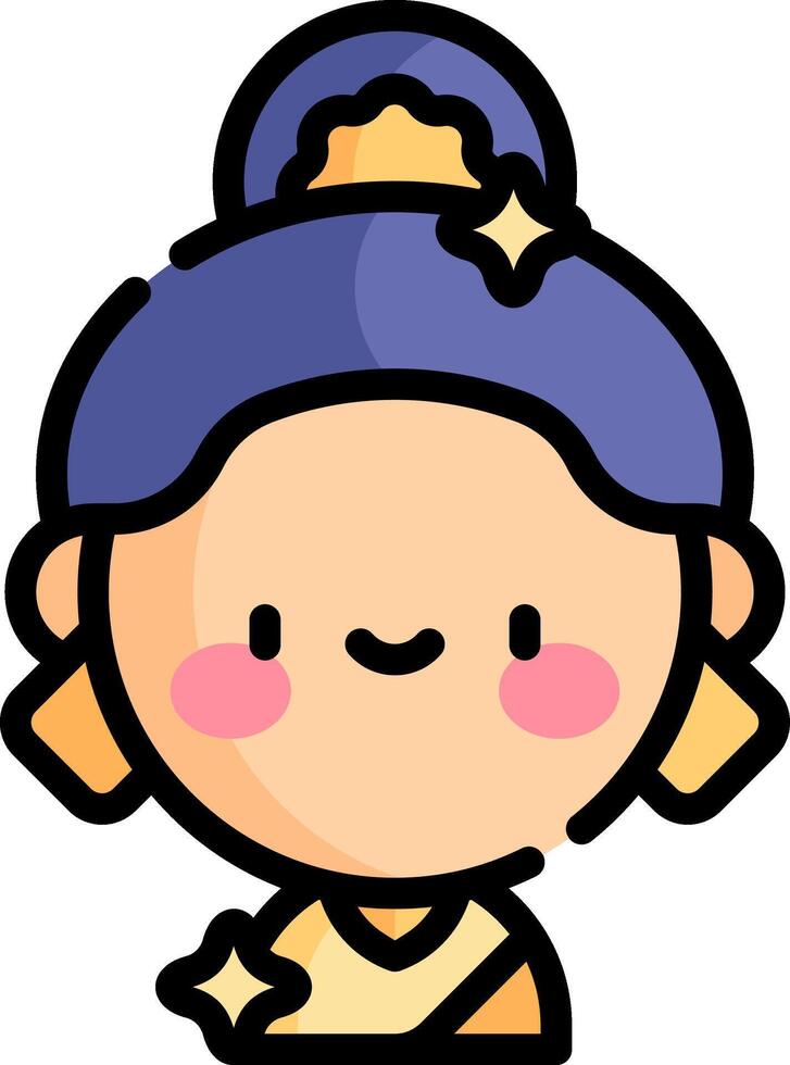 A cartoon character with a blue hat and a star vector