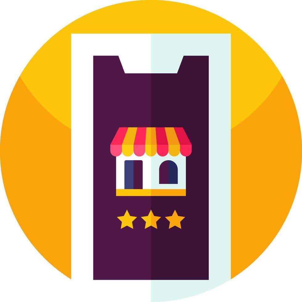 A phone with a store icon on it vector