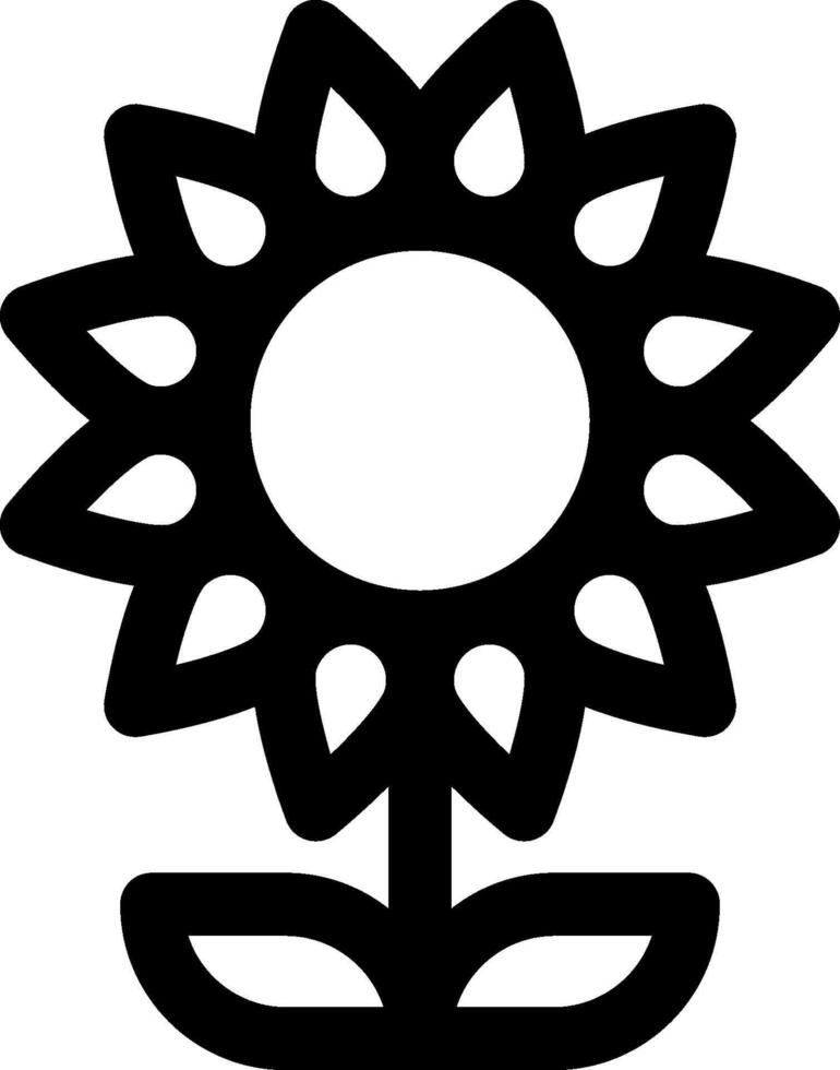 A black and white flower icon vector