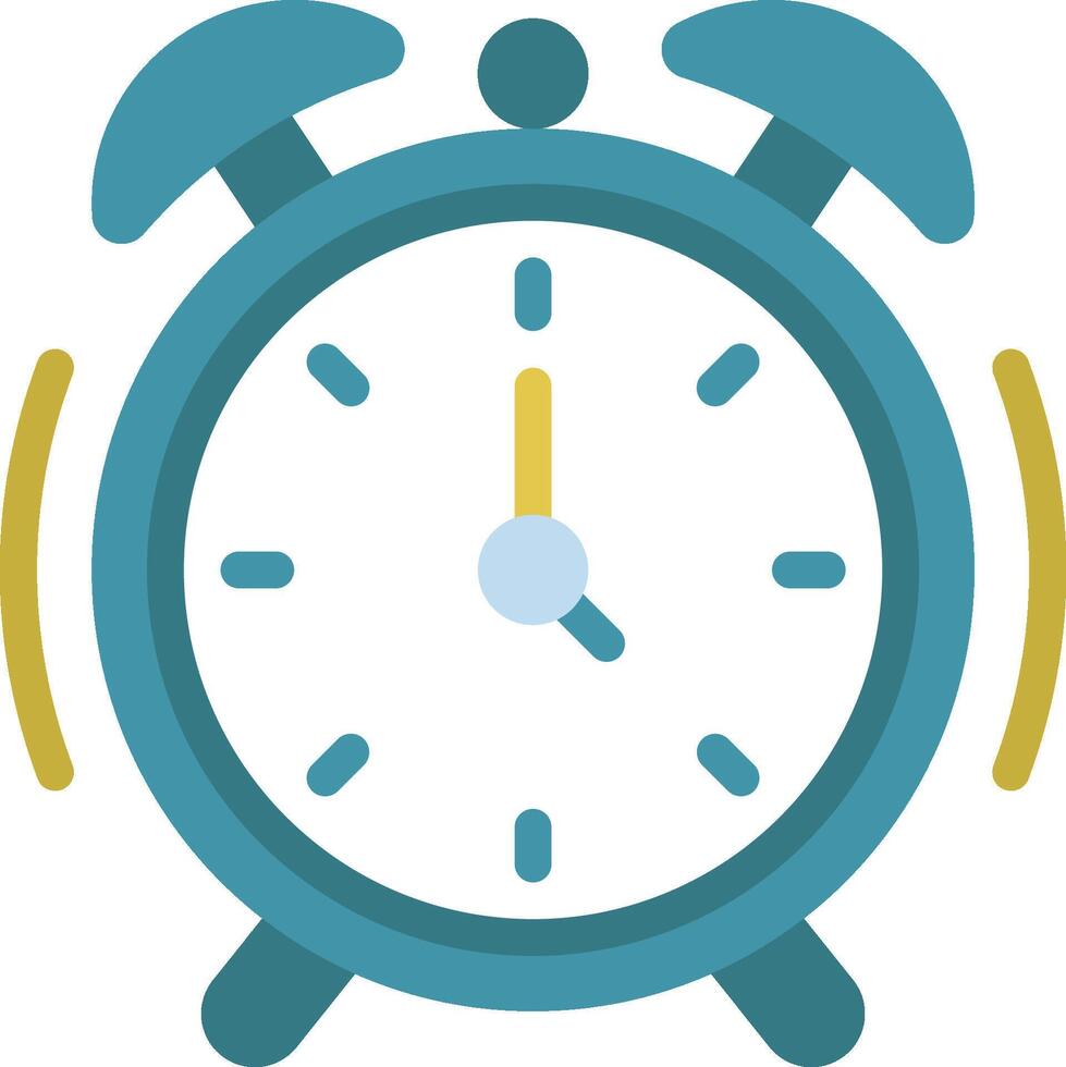 An alarm clock with a blue background vector