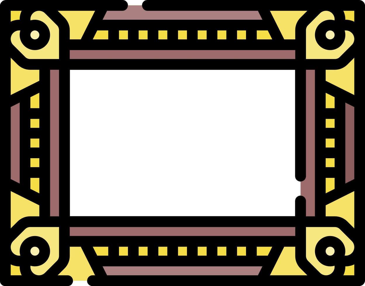 A square frame with a yellow and brown design vector
