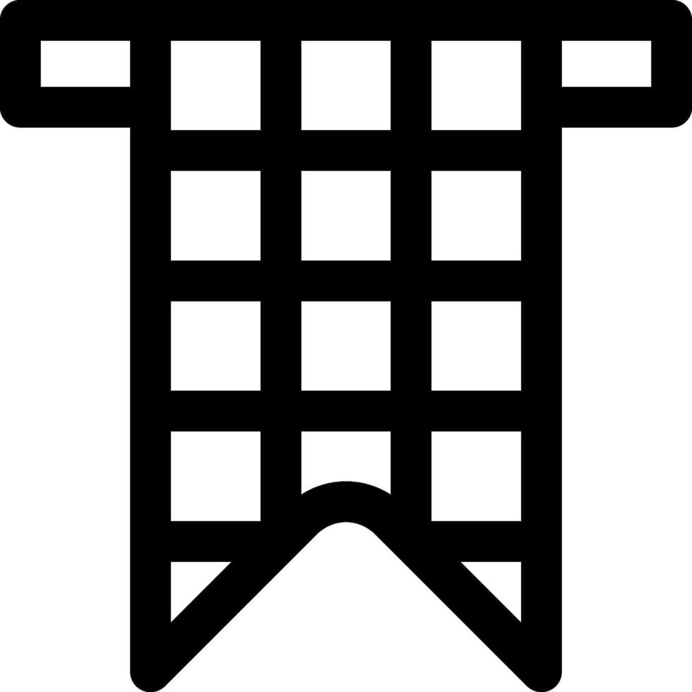 A black and white image of a checkered flag vector