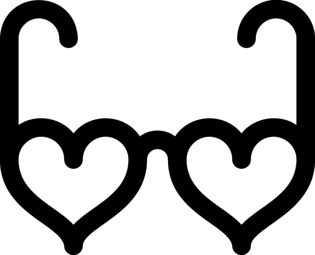 Glasses with hearts icon vector