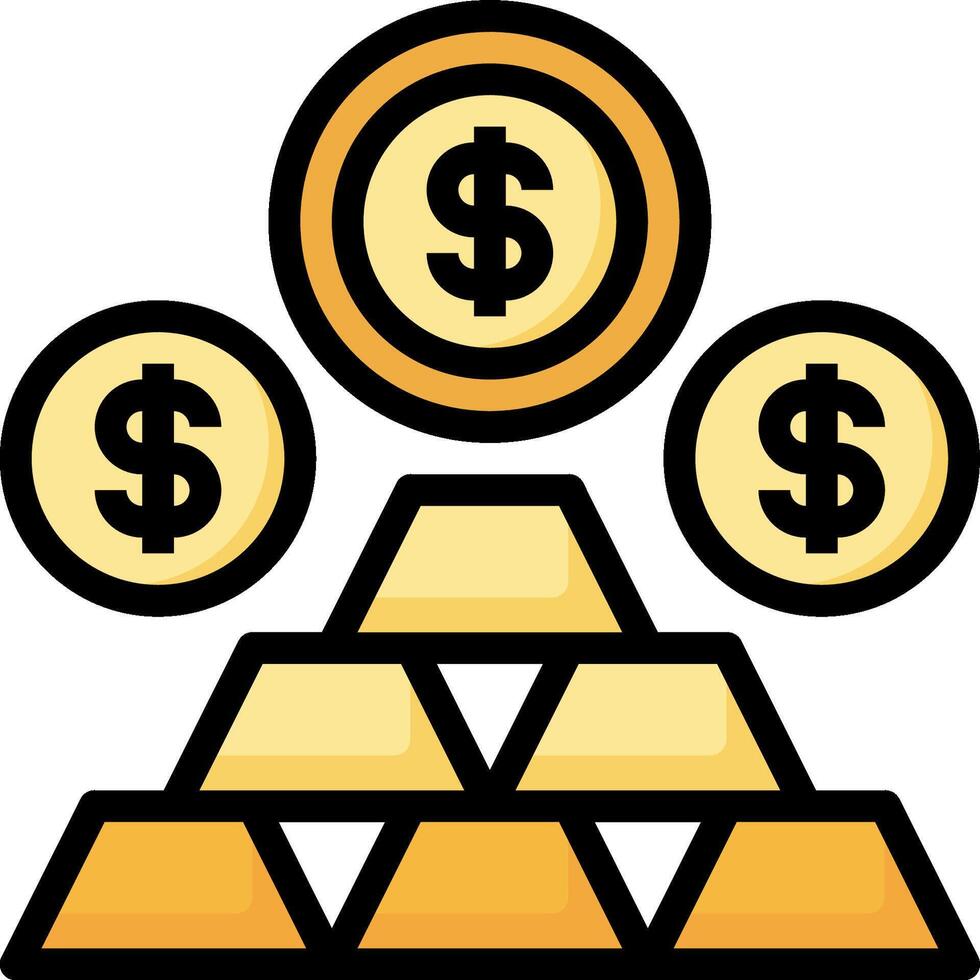 Gold coins and dollar sign icon vector