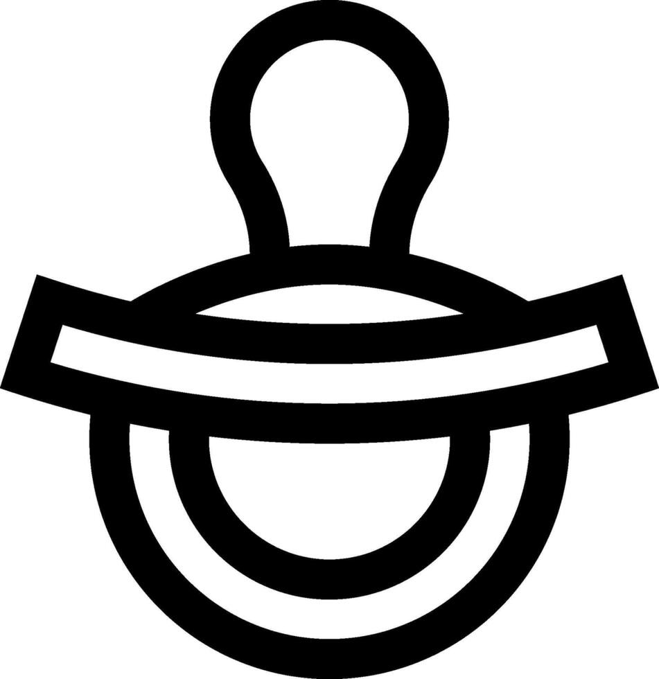 A black and white image of a pacifier vector
