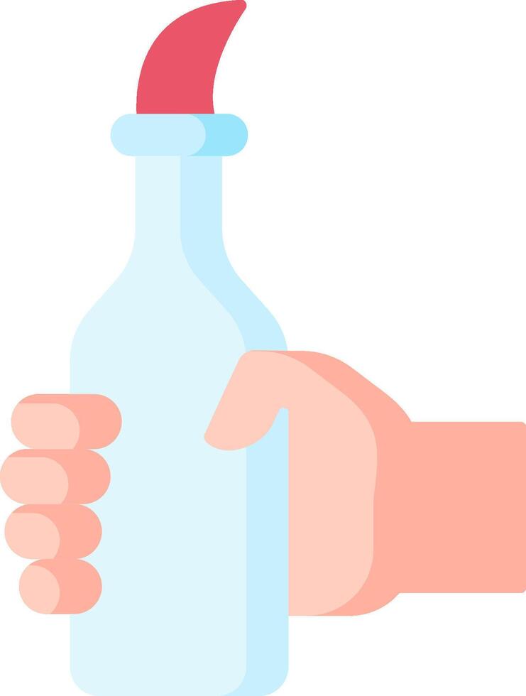 Hand holding a bottle of hand sanitizer vector