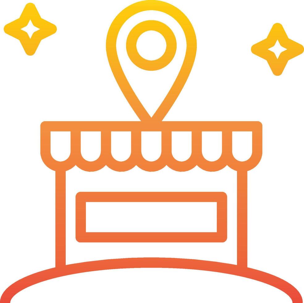 A store with a map pin on top vector