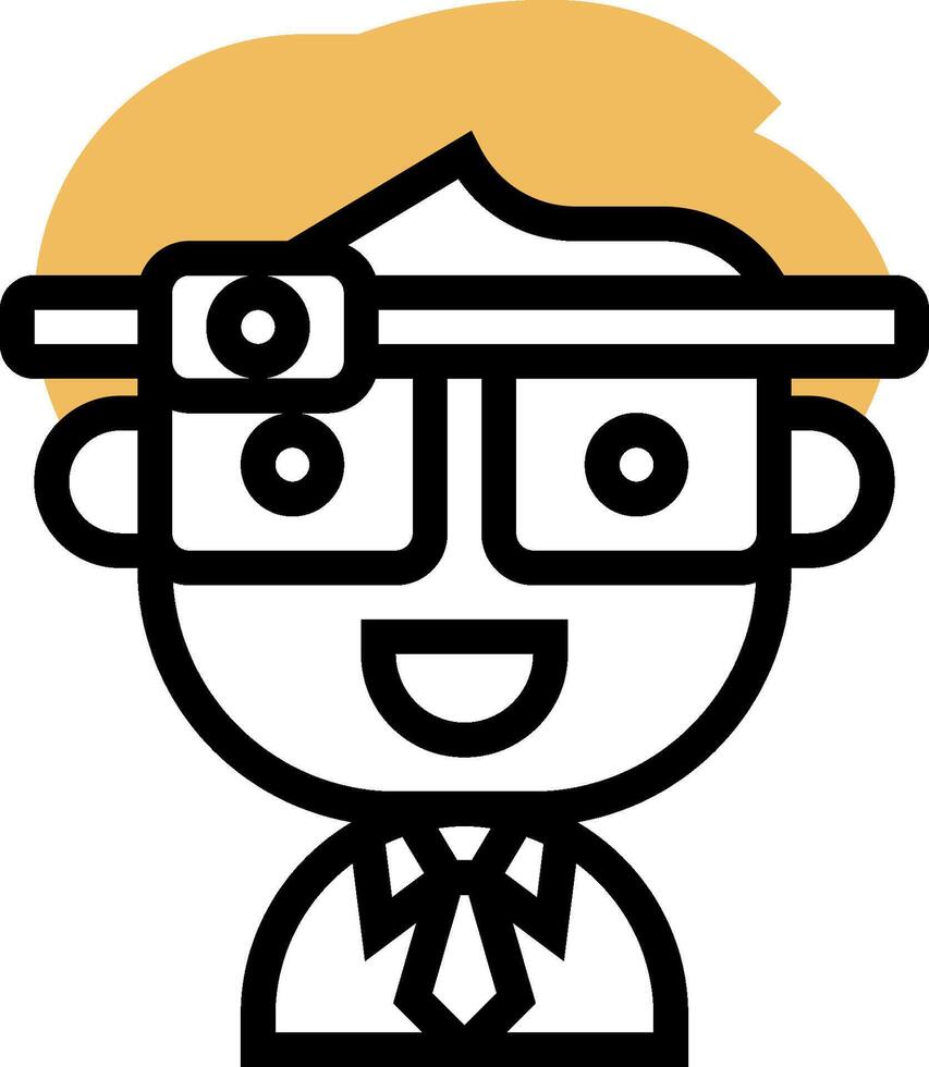 A cartoon man wearing glasses and tie vector