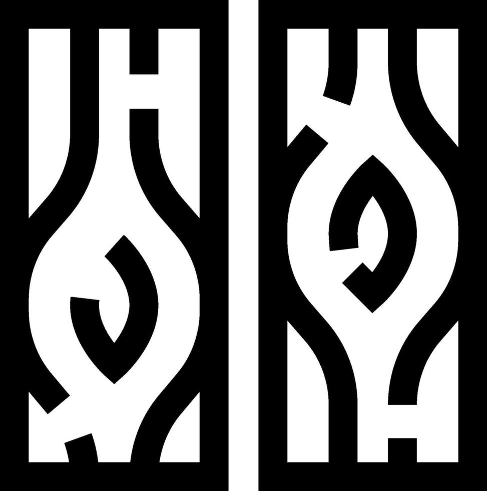 Two black and white decorative designs on a black background vector