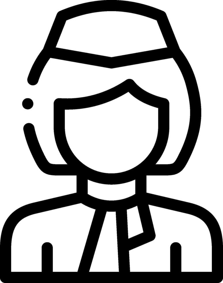 A woman in a uniform with a tie on her head vector