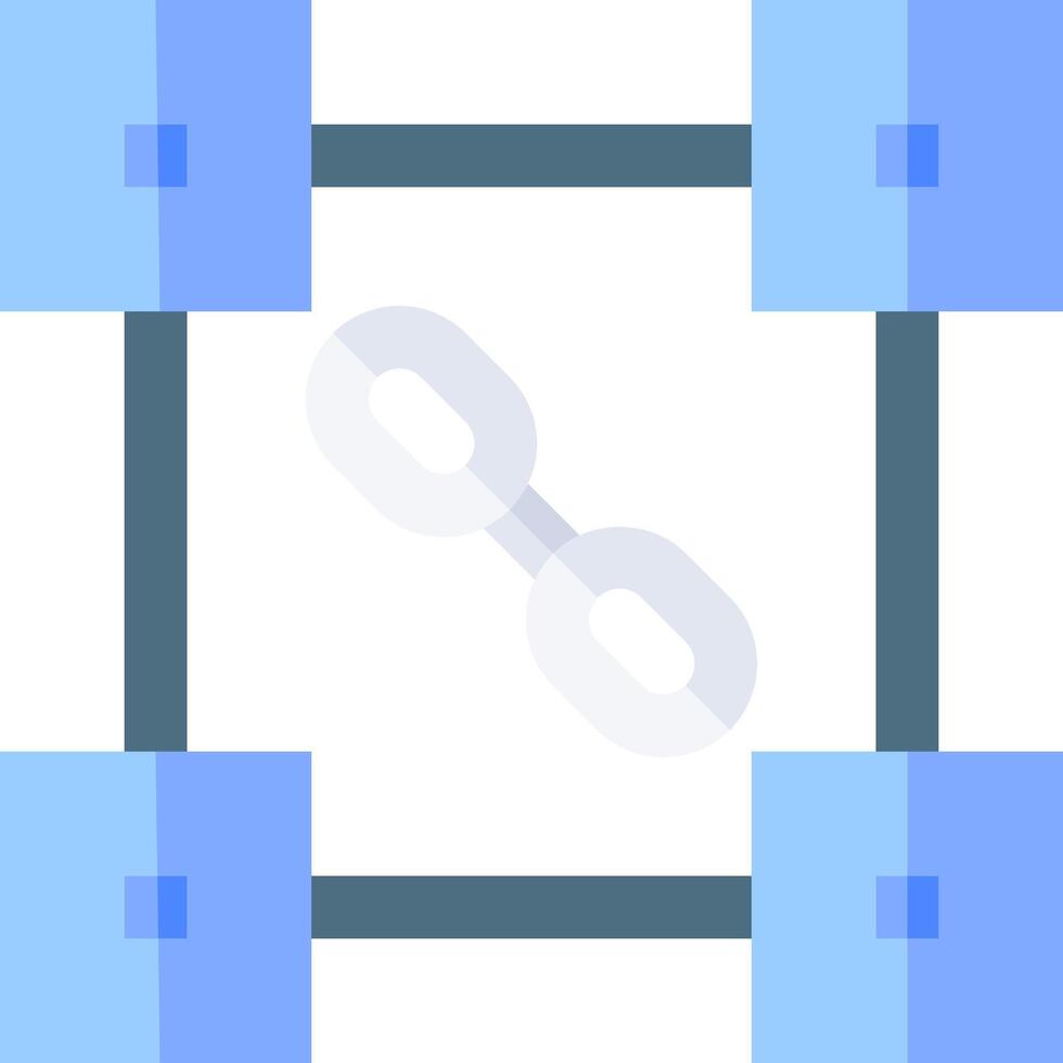 A blue square with a link in it vector