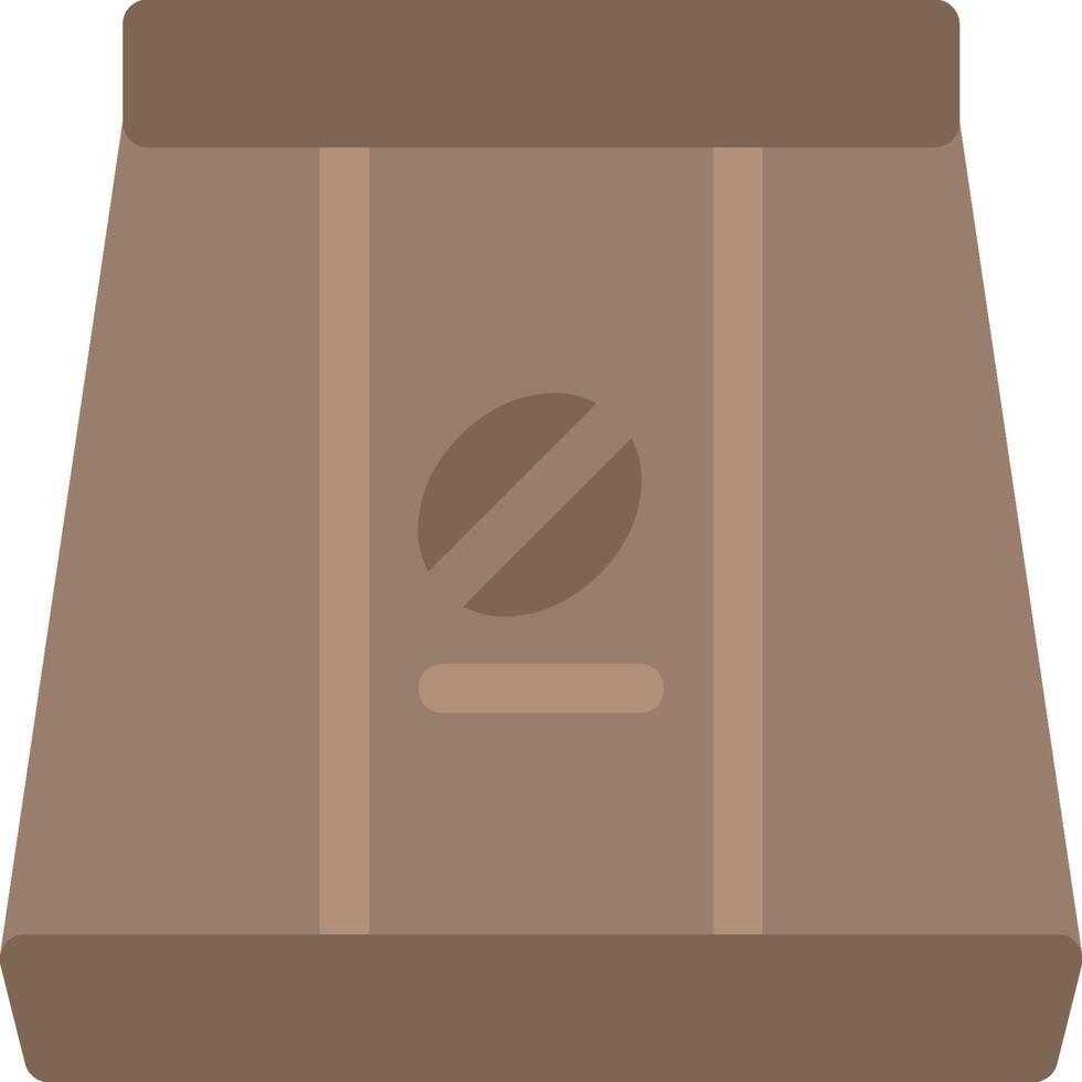 A brown bag with coffee beans on it vector