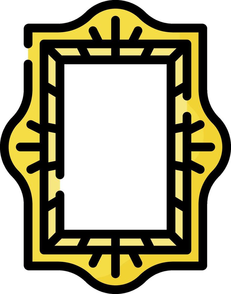 A yellow frame with a black border vector