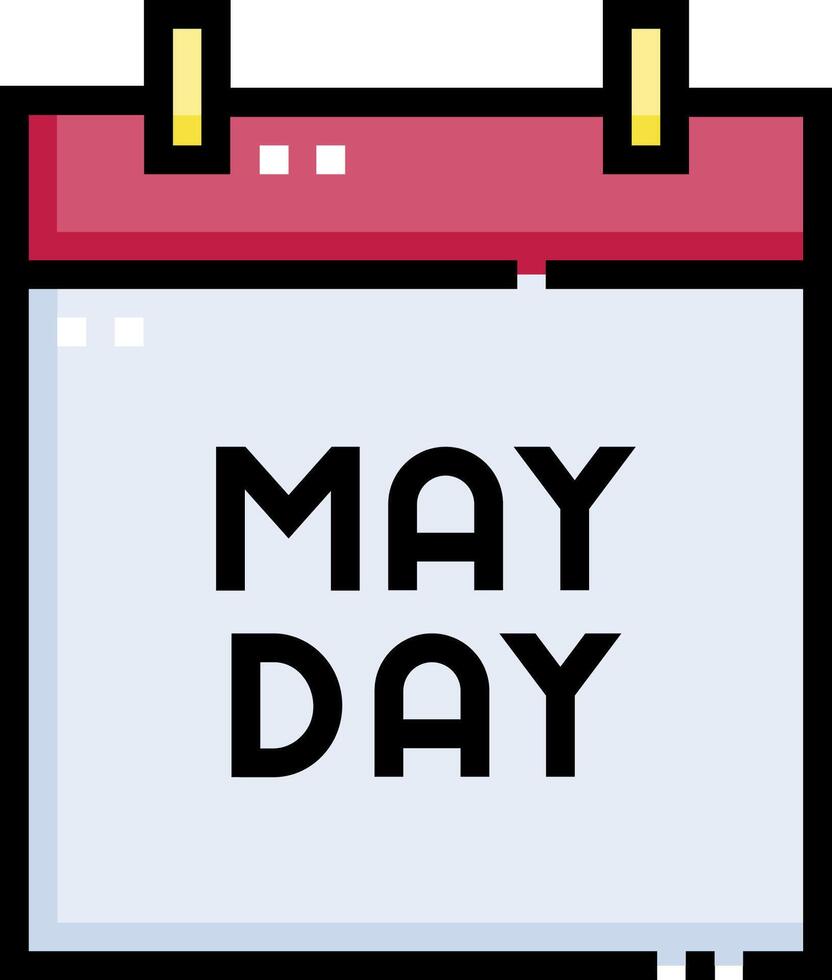 May day calendar icon vector