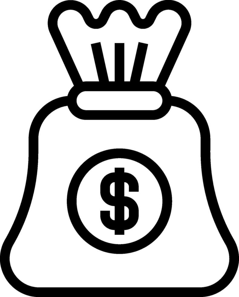 Money bag icon with dollar sign vector