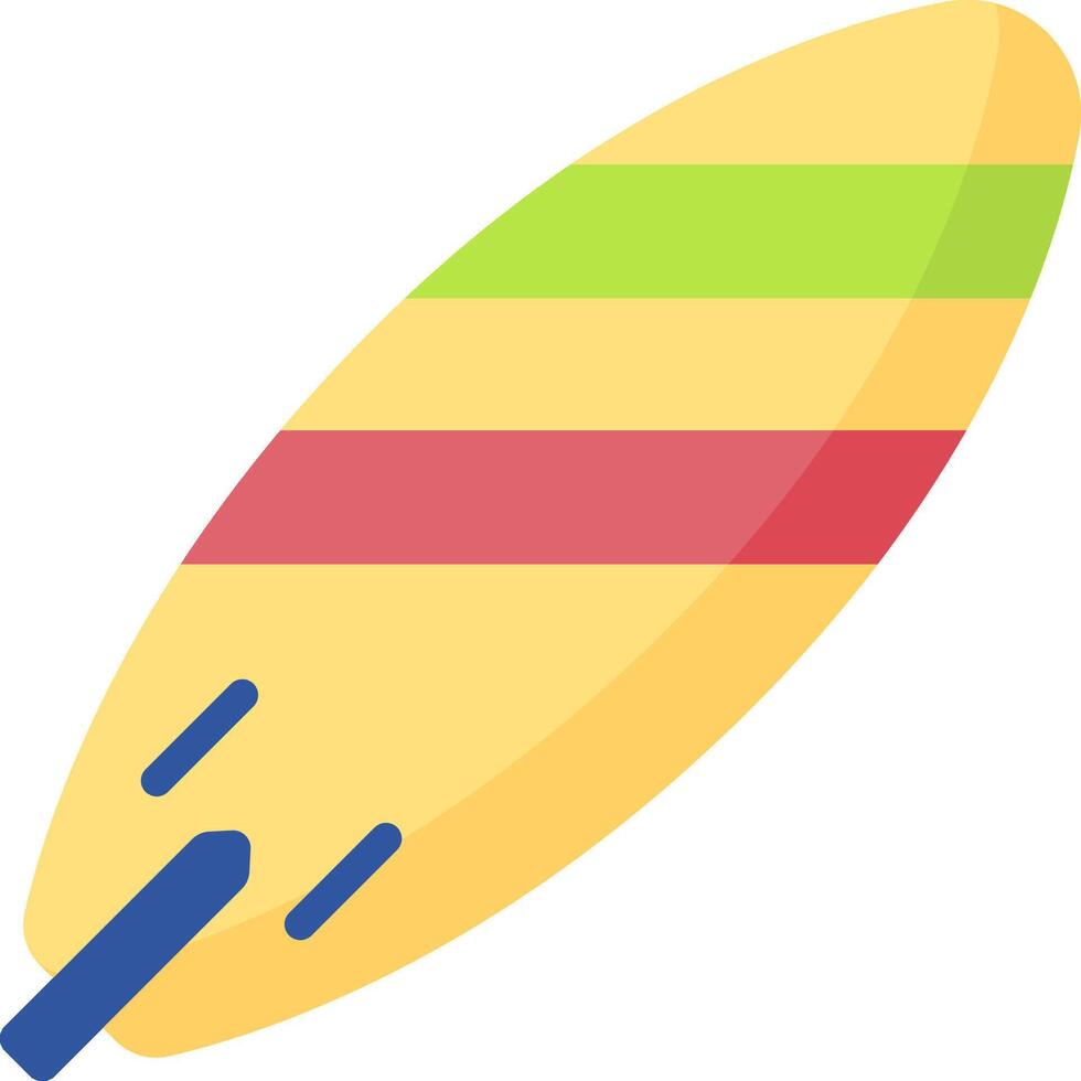 A yellow surfboard with a blue handle vector