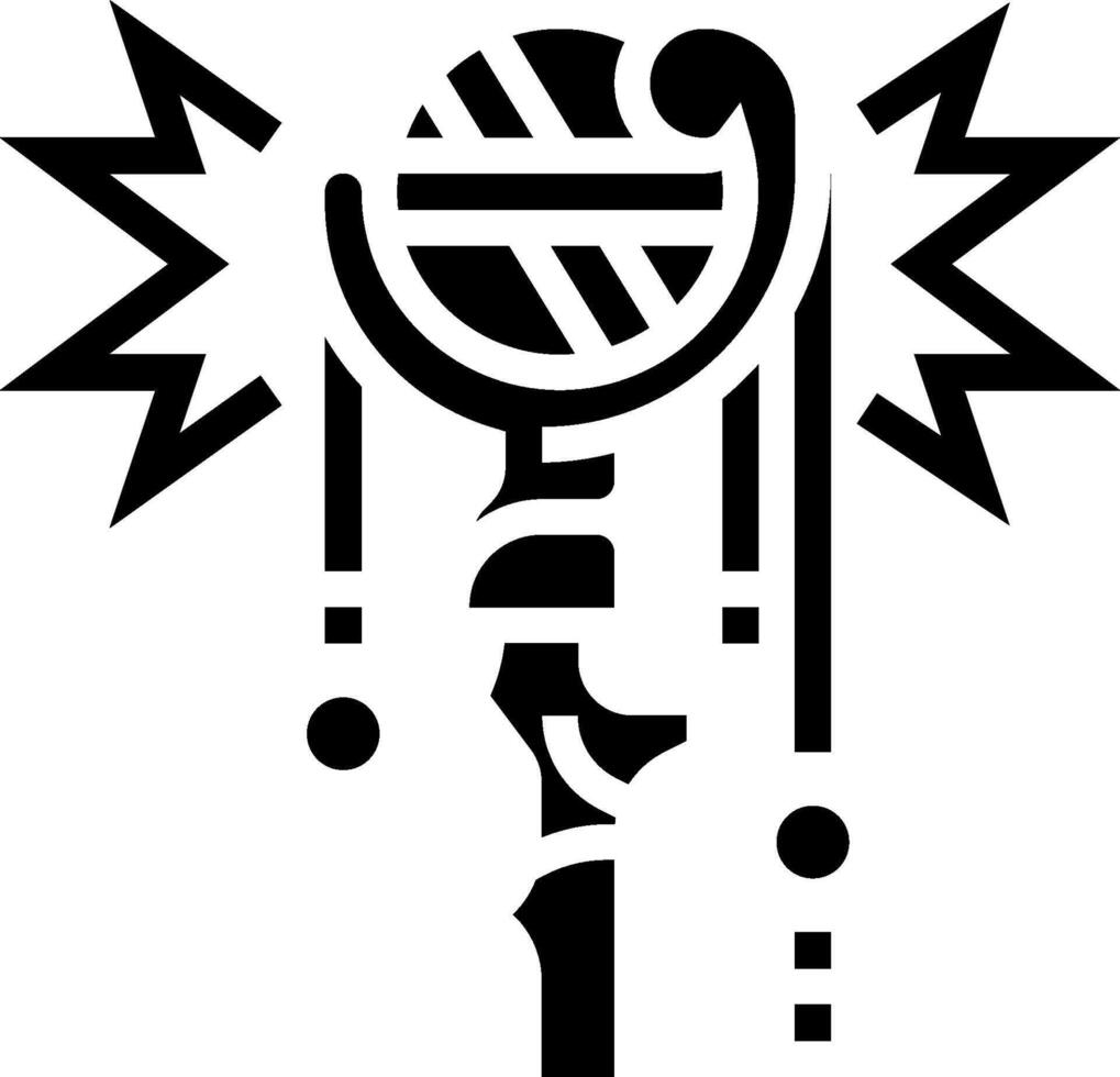 A black and white logo with a stylized sword vector