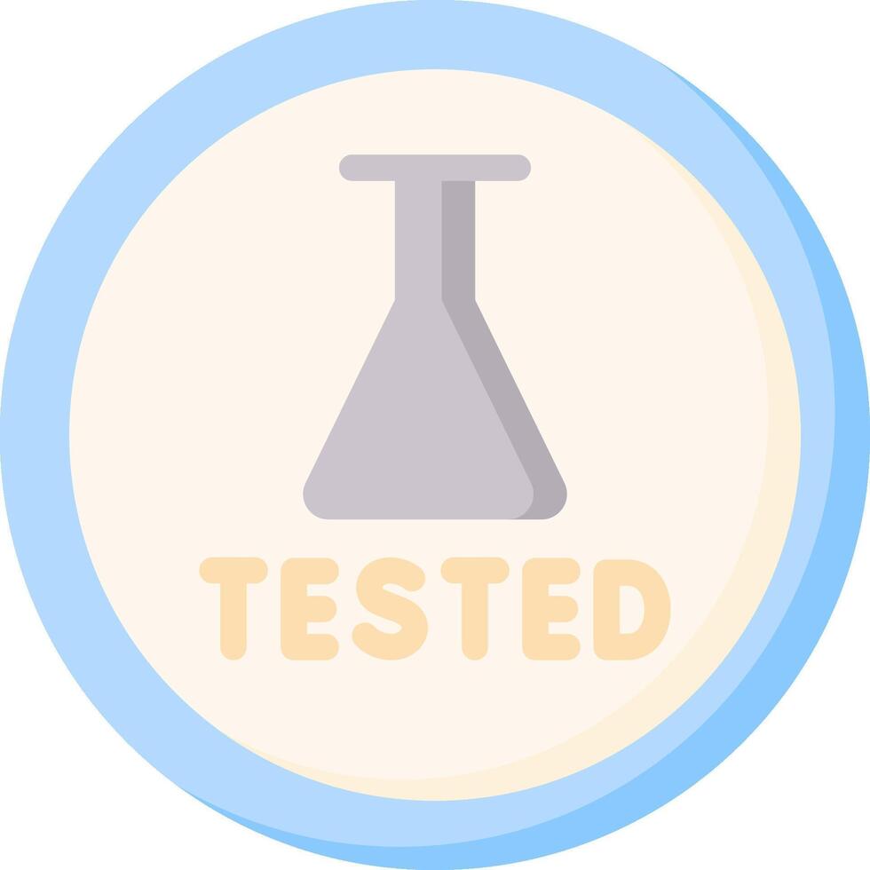 A test tube with the word tested on it vector