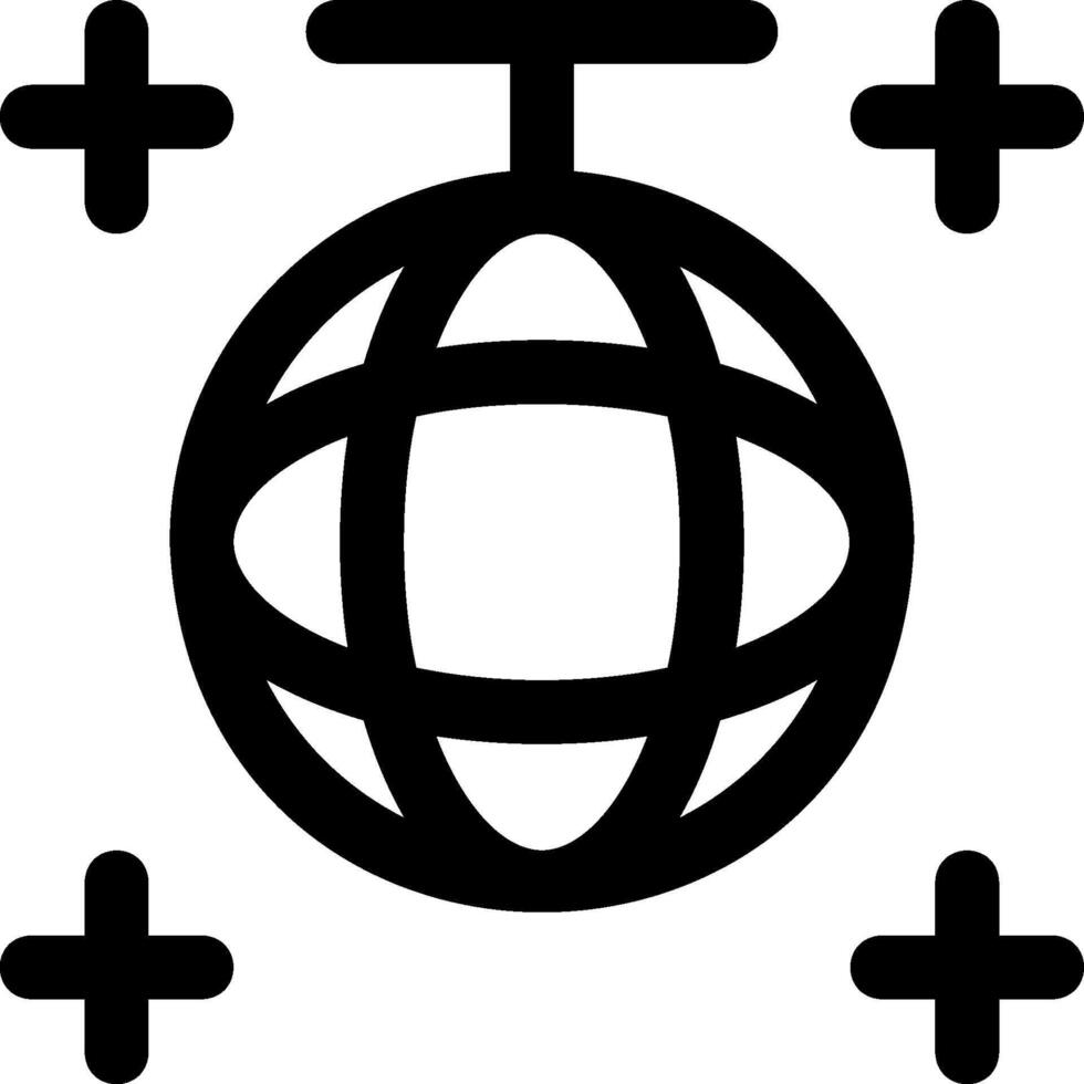 A globe with four cross symbols on it vector