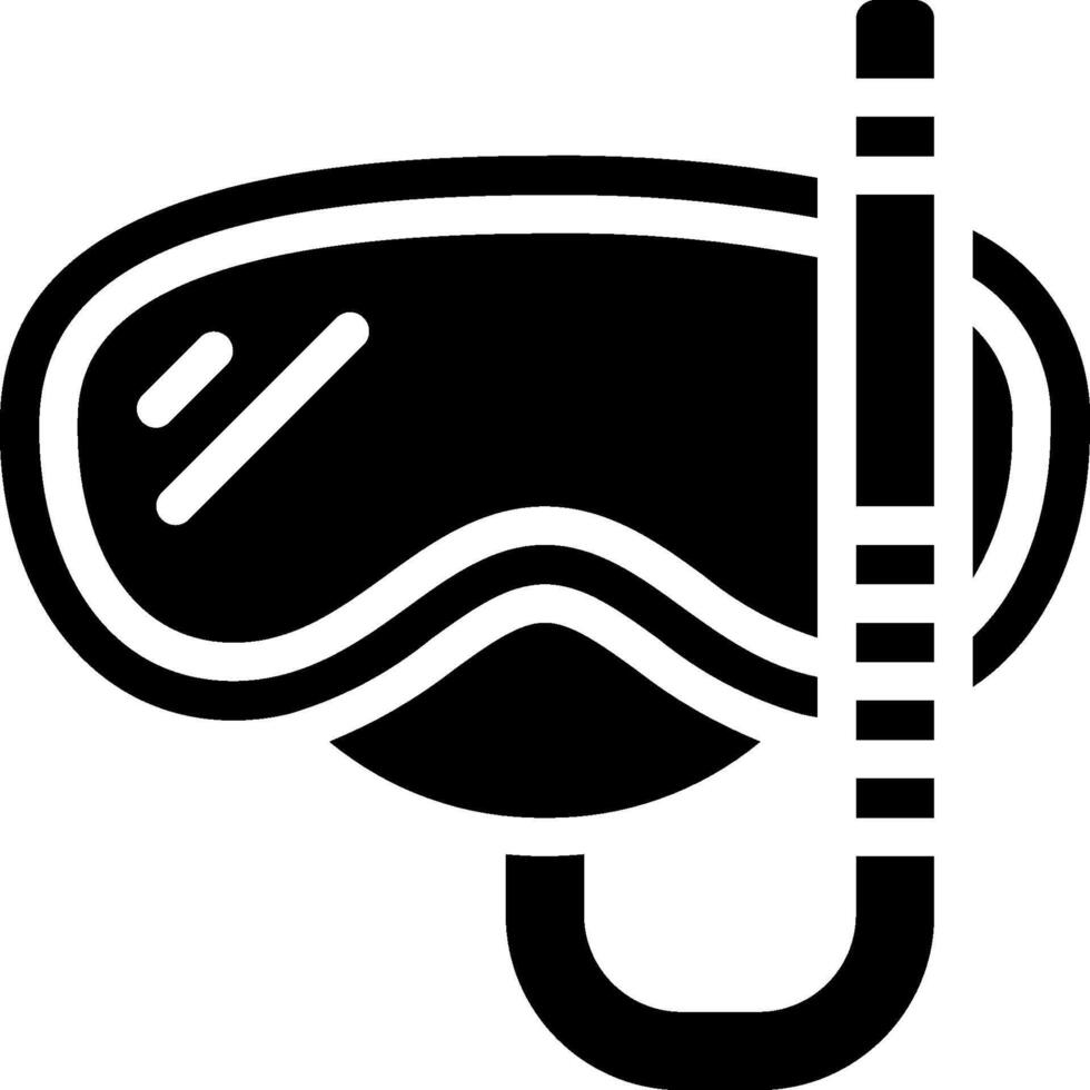 A black and white icon of a diving mask vector