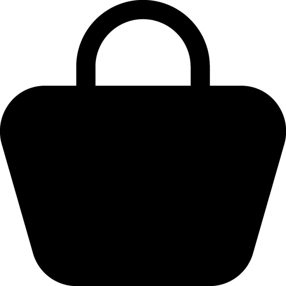 A black and white bag icon on a white background vector