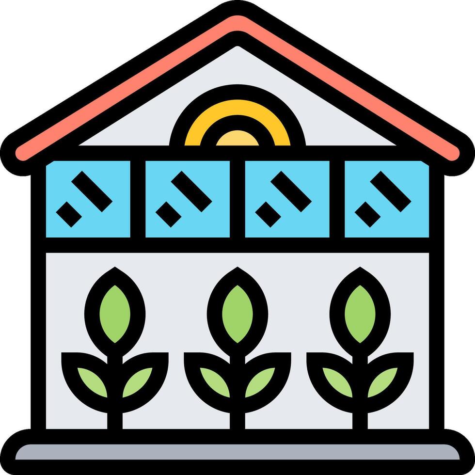 A house with plants in the windows vector