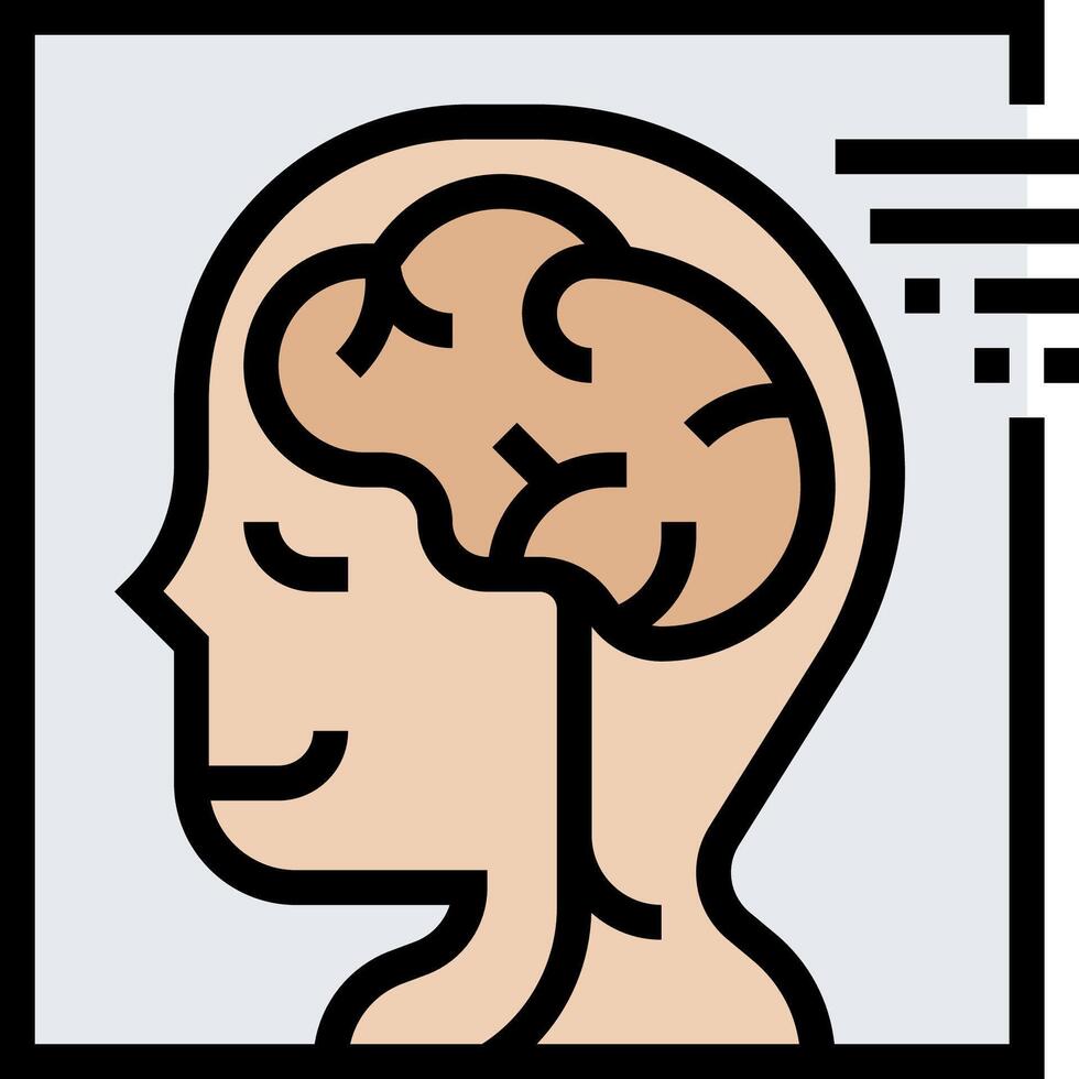 A person with a brain in their head vector