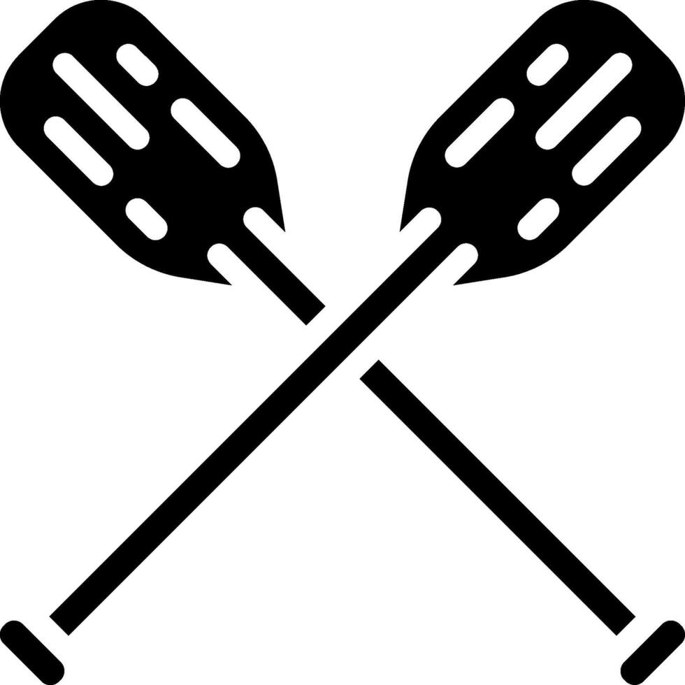 Two paddles with crossed handles on a white background vector