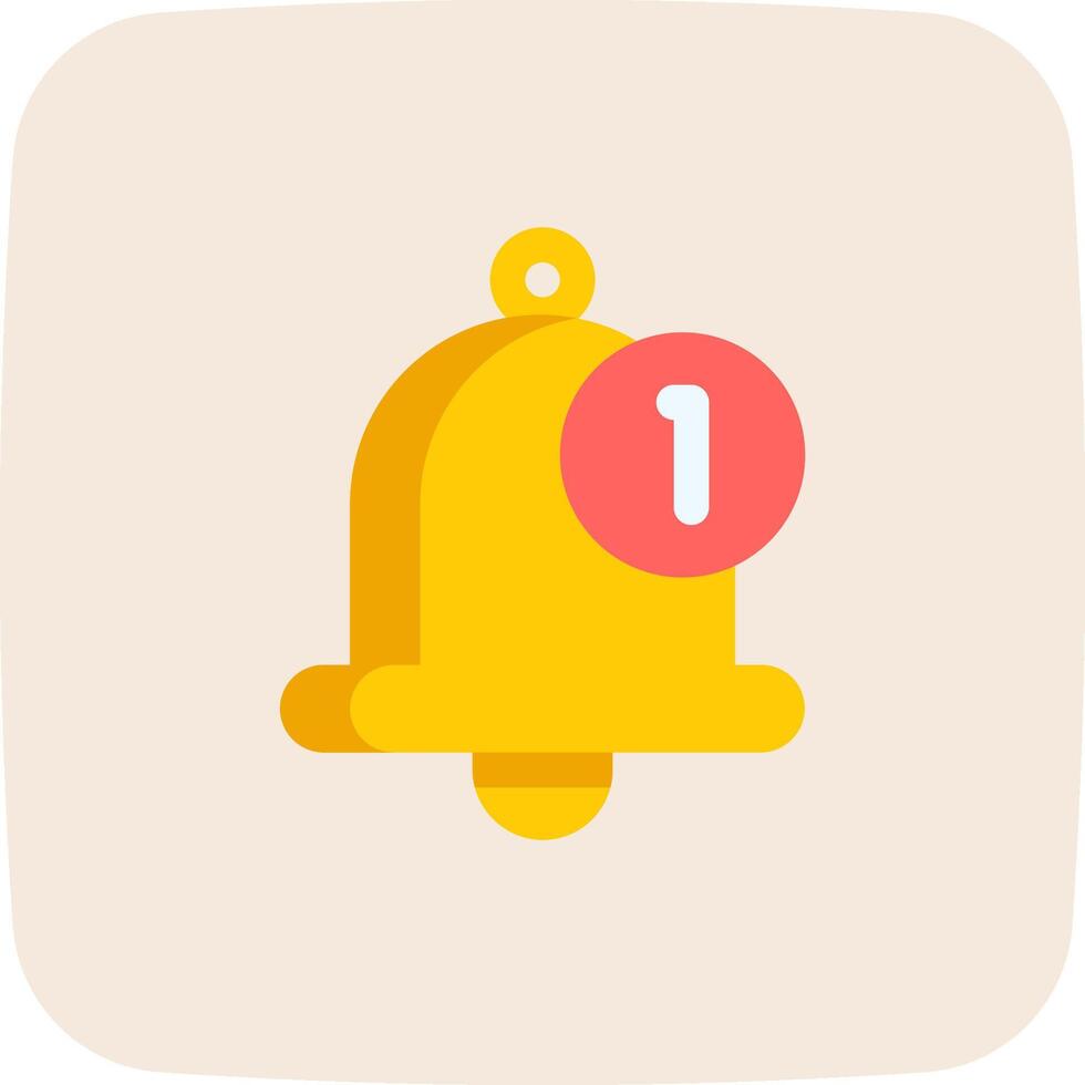 A yellow bell with a red dot on it vector