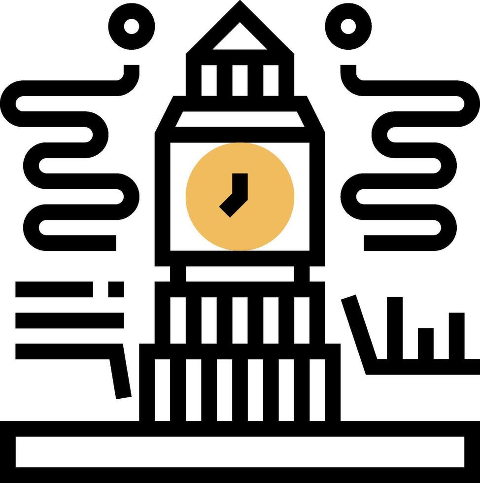 Big ben clock icon vector