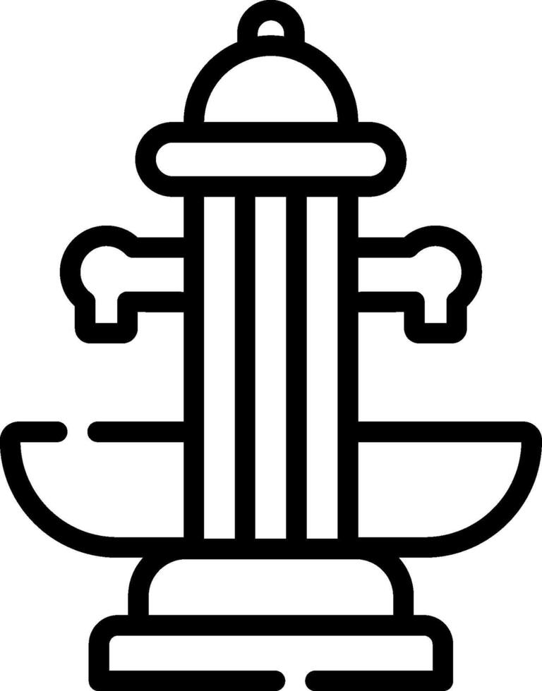 A black and white illustration of a fountain vector