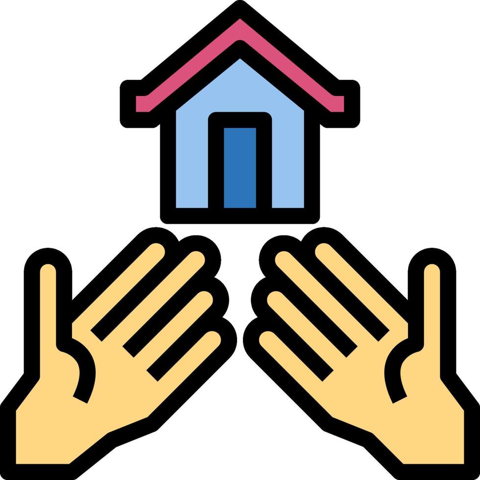 Two hands reaching out to touch a house vector