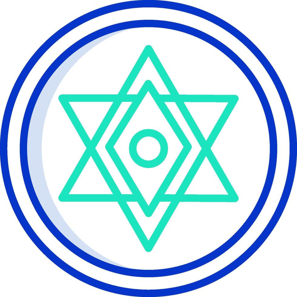 A blue and green star of david in a circle vector
