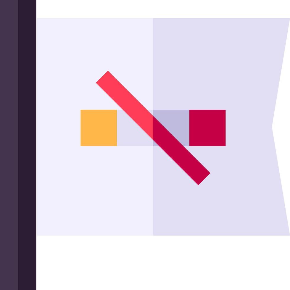 A red and yellow flag with a cross through it vector